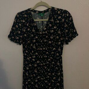 Dip Black Floral Dress